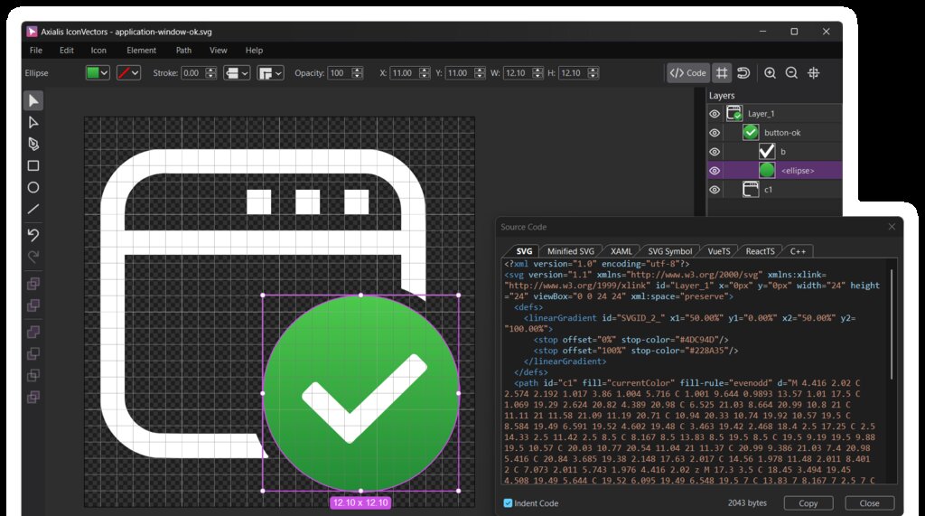 IconVectors editor screenshot (dark mode)