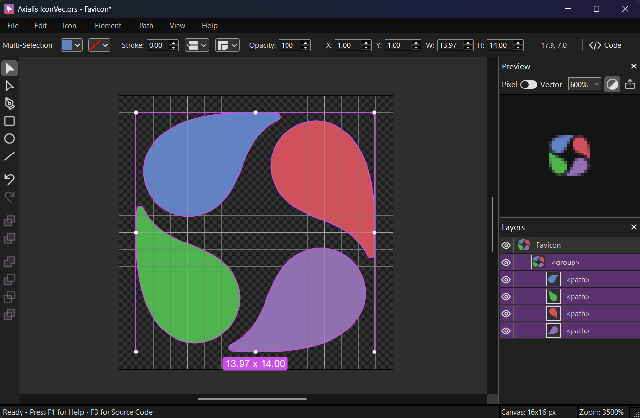 Preparing a favicon master SVG in IconVectors